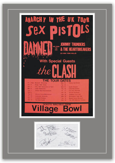 The Sex Pistols Concert Poster and Autographs Memorabilia Poster UNFRAMED