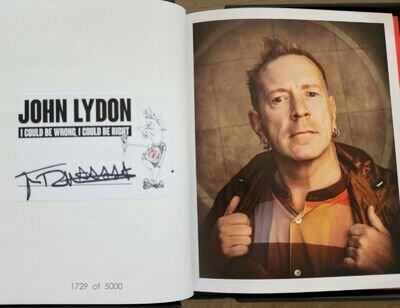 John Lydon I Could Be Wrong I Could Be Right signed autographed book Sex Pistols