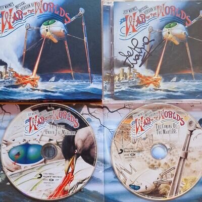 JEFF WAYNE ** HAND SIGNED ** THE WAR OF THE WORLDS RARE CD NAD 24 HMV Rare