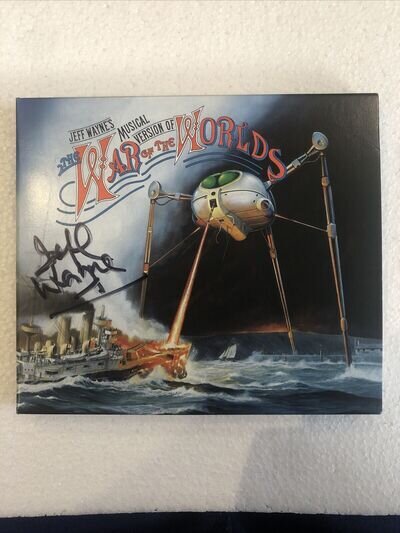 JEFF WAYNE HAND SIGNED DOUBLE ALBUM THE WAR OF THE WORLDS RARE CD