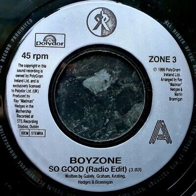 Boyzone - So Good / Here To Eternity - Ex Con Rare 1995 J/B Promo