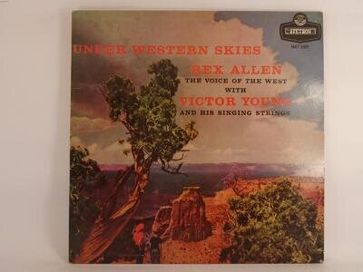 REX ALLEN WITH VICTOR YOUNG UNDER WESTERN SKIES (371) 12 Track LP Picture Sleeve