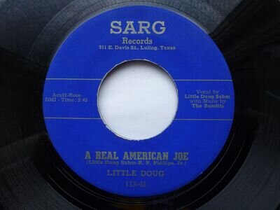 LITTLE DOUG SAHM 45 'REAL AMERICAN JOE' USA SARG 1955 TEXAS HILLBILLY BOP 2ND ++