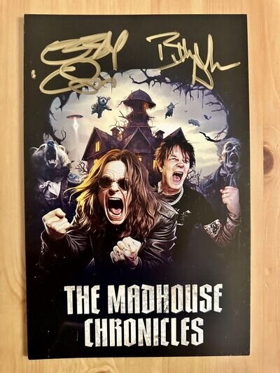 Ozzy Osbourne & Billy Morrison SIGNED Photo Card AUTOGRAPHED Black Sabbath