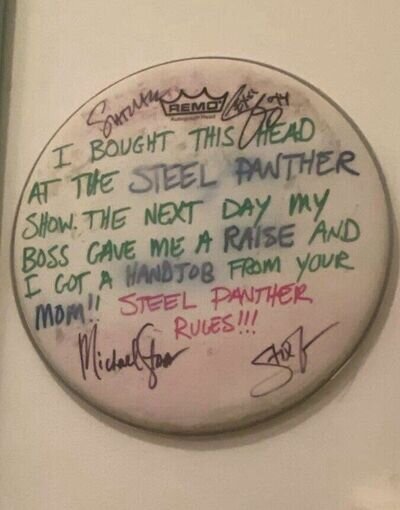 Steel Panther Signed Drumhead