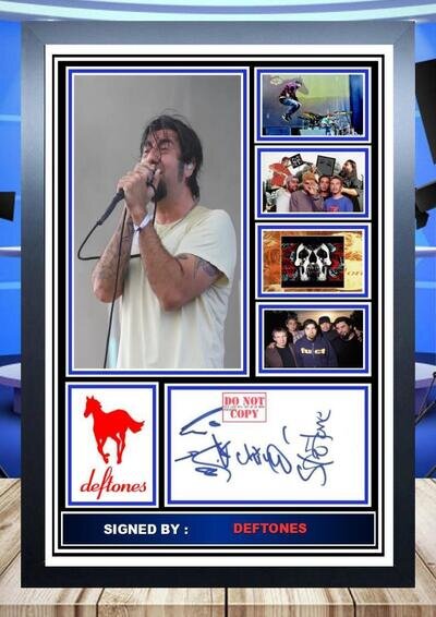 (567) deftones signed photograph framed unframed Music Memorabilia reprint