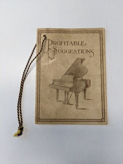 Vintage 1929 Stainway Piano Profitable Suggestions Tag Paper Care Maintenance