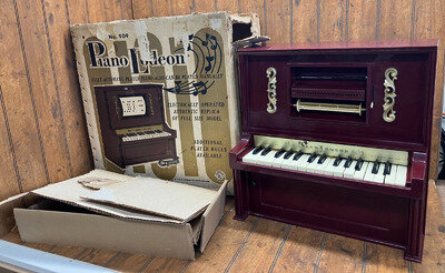 Vintage J. Chein #909 Piano Lodeon Miniature Player Piano w/ Box - NOT WORKING