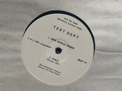 Test Dept 'New World Order' 1991 12" promo copy unplayed