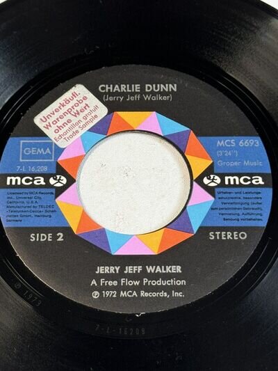 Jerry Jeff Walker - L. A. Freeway Rare 7” Promo Record Germany Promo Country