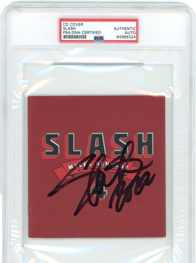 Guns N' Roses Slash autographed CD cover in Lock Case