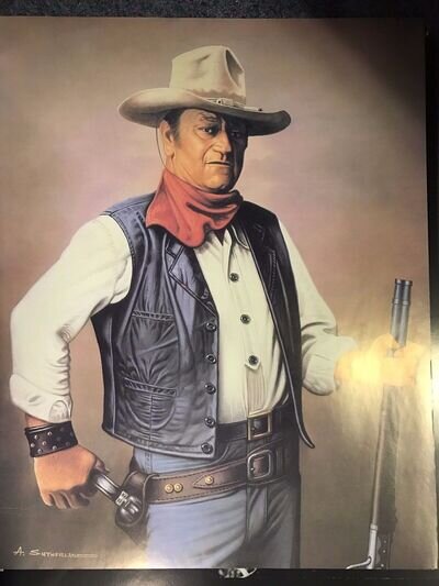 TRADE FRAMING JOBLOT X 10 JOHN WAYNE , painting/ poster, print (16"x20") FRAMER