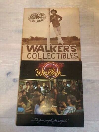 JERRY JEFF WALKER 2 LP JOB LOT - GOOD NIGHT FOR SINGIN' & WALKERS COLLECTIBLES