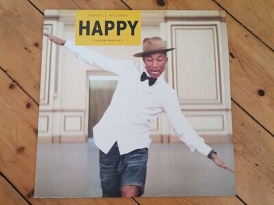 *RARE* Happy by Pharrell Williams Yellow Vinyl Record 12" Single 2014 EX EX