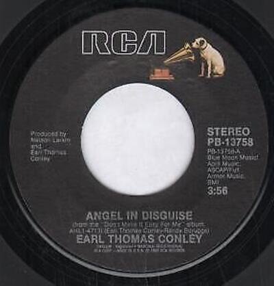 Earl Thomas Conley Angel In Disguise 7" vinyl USA Rca 1983 B/w crowd around the