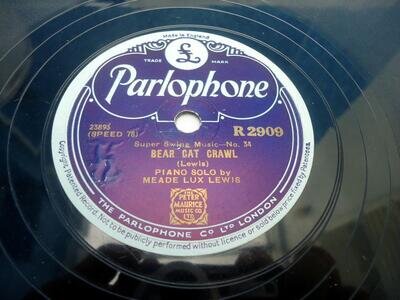 78rpm ALBERT AMMONS MEADE LUX LEWIS "SHOUT FOR JOY / BEAR CAT CRAWL" 10" SHELLAC