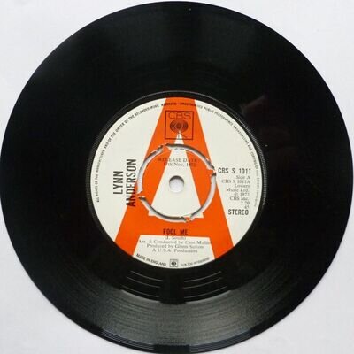 Lynn Anderson Fool Me 7" CBS CBSS1011 EX 1972 demo, Fool Me/What's Made Milwauke