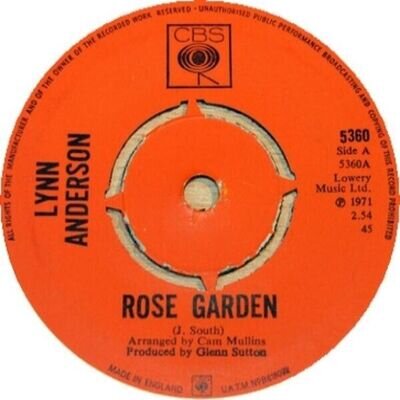 Vinyl 7 inch Single, LYNN ANDERSON, Rose garden, 5360 (1971)