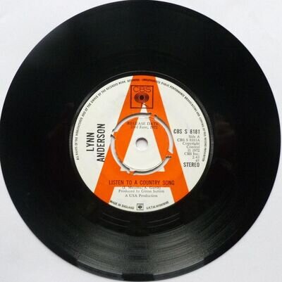 Lynn Anderson Listen To A Country Song 7" CBS CBSS8181 EX 1972 demo, Listen To A