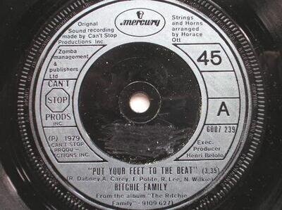 Ritchie Family Put Your Feet To The Beat 7" Mercury 6007239 EX 1979 there is 2mm