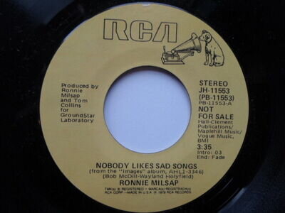 Ronnie Milsap Nobody Likes Sad Songs 7" RCA JH11553 EX 1979 US pressing, demo, N