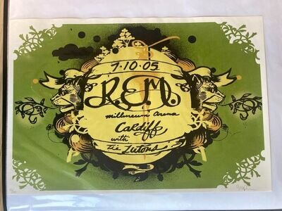 R.E.M. / July 2005 Cardiff Wales Concert Original Poster Ed200 15x22in