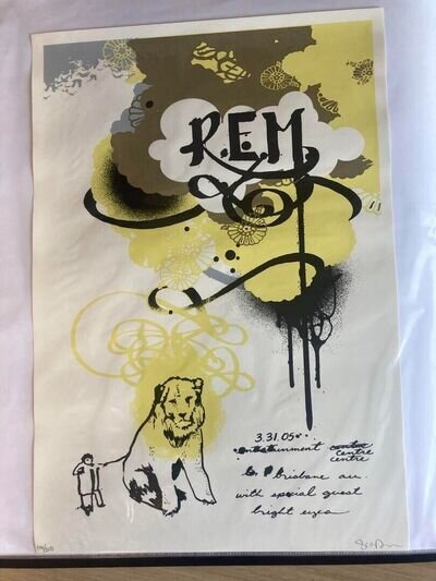 R.E.M. / March 2005 Sydney, Australia Concert Original Poster Ed200 15x22in