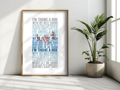 DEPECHE MODE ❤ Never Let Me Down Again song lyrics poster limited Edition Print