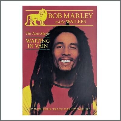 Bob Marley And The Wailers 1977 Waiting In Vain Single Promotional Poster (UK)