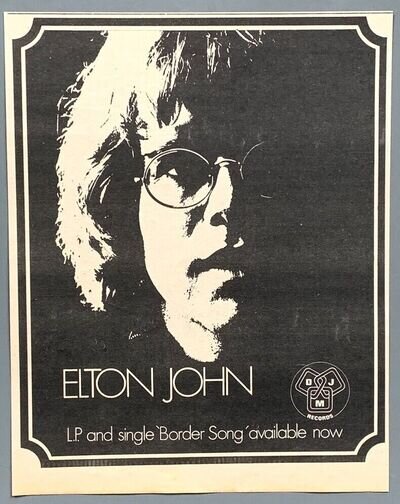 ELTON JOHN 1970 vintage UK ADVERT BORDER SONG