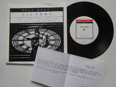 TEST DEPT. Victory - EX/VG+ Cond Some Bizzare 7" (1987) & Letter