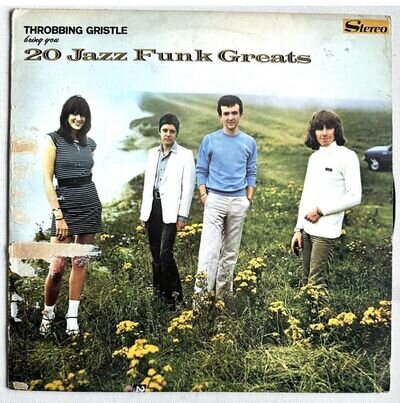 THROBBING GRISTLE 20 JAZZ FUNK GREATS VINYL LP UK 1979 1ST PRESS + POSTER