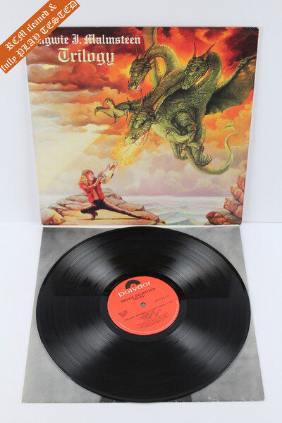 YNGWIE J MALMSTEEN Trilogy LP vinyl album +inner 1986 USA press. Plays EX/M