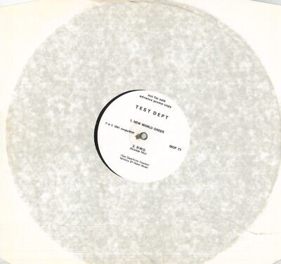 Test Dept - New World Order - White Label - Promo - 3 Track Vinyl 12 Inch