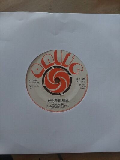 Kate Smith Smile, Smile, Smile 7" Vinyl Single