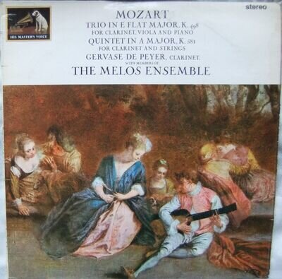 Mozart Clarinet Trio Quintet; Melos Ensemble Vinyl LP (HMV ASD 605)