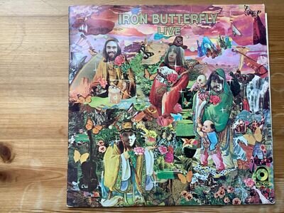 Iron Butterfly Live UK 1st issue Atco LP Red Purple Heavy Psych Rock 6T Great