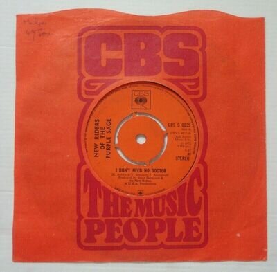 NEW RIDERS OF THE PURPLE SAGE,I DON'T NEED NO DOCTOR / CALIFORNIA DAY '72 CBS 7"