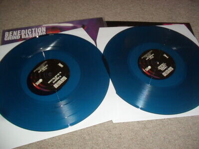 BENEDICTION -GRIND BASTARD- AWESOME RARE LTD EDITION BLUE VINYL LP X 2 MINT