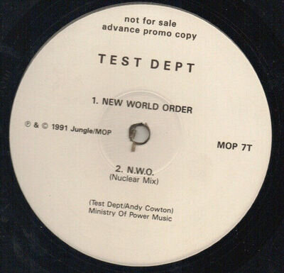 Test Dept* - New World Order (12", Advance, Promo) (Very Good Plus (VG+)) - 3040