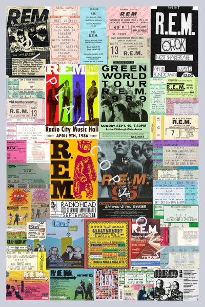 **REM** Used Ticket Stubs/Memorabilia POSTER  8in X 12inch **NEW**