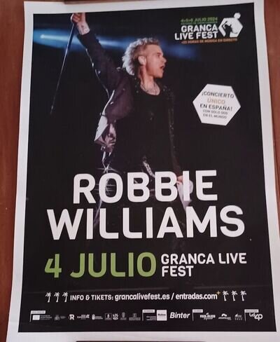 Original Robbie Williams Concert Poster Granca Festival Spain 2024