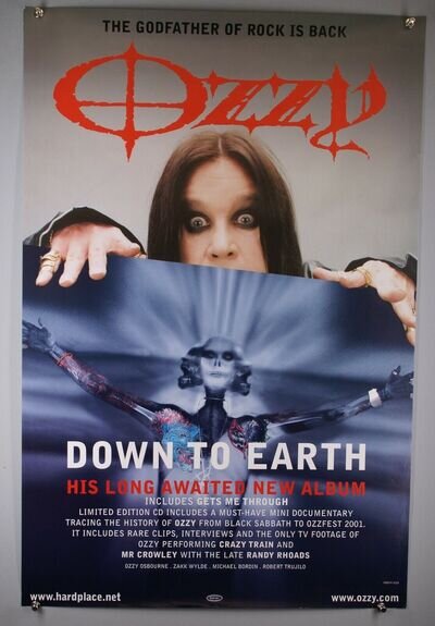 Ozzy Osbourne Black Sabbath Poster Original Down To Earth Album Promo 2001