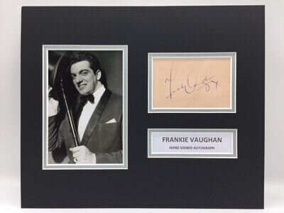 RARE Frankie Vaughan Hand Signed Photo Display + COA AUTOGRAPH