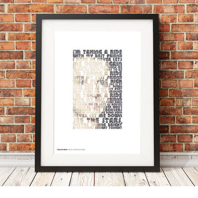 DEPECHE MODE ❤ Never Let Me Down Again song lyrics poster limited Edition Print