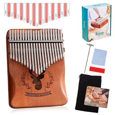 Kalimba 21 Key Thumb Piano Mbira Mahogany Finger Piano Portable Mbira with Tune