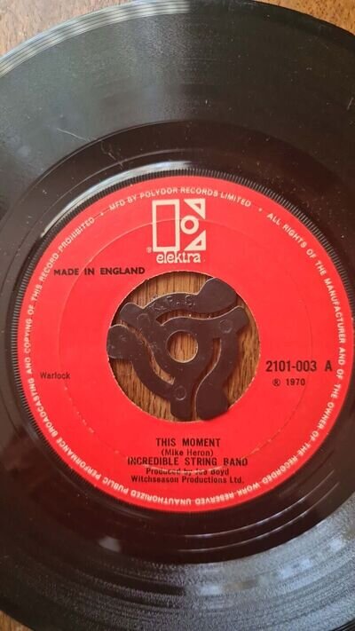 Incredible String Band,This Moment / Black Jack Davy 1970 7" 45rpm VG+