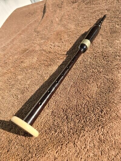 ANTIQUE BAGPIPES CHANTER WOOD AND BONE VERY OLD