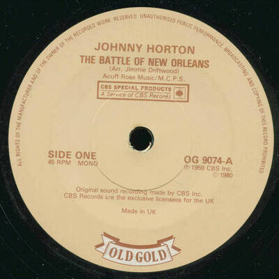 Johnny Horton / Stonewall Jackson - The Battle Of New Orleans / Waterloo (Viny