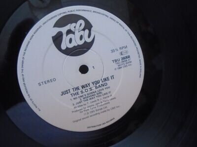 The S.O.S Band Just the Way You Like It Lp / Tested . TBU 26058 / A1 / B1 / 1984